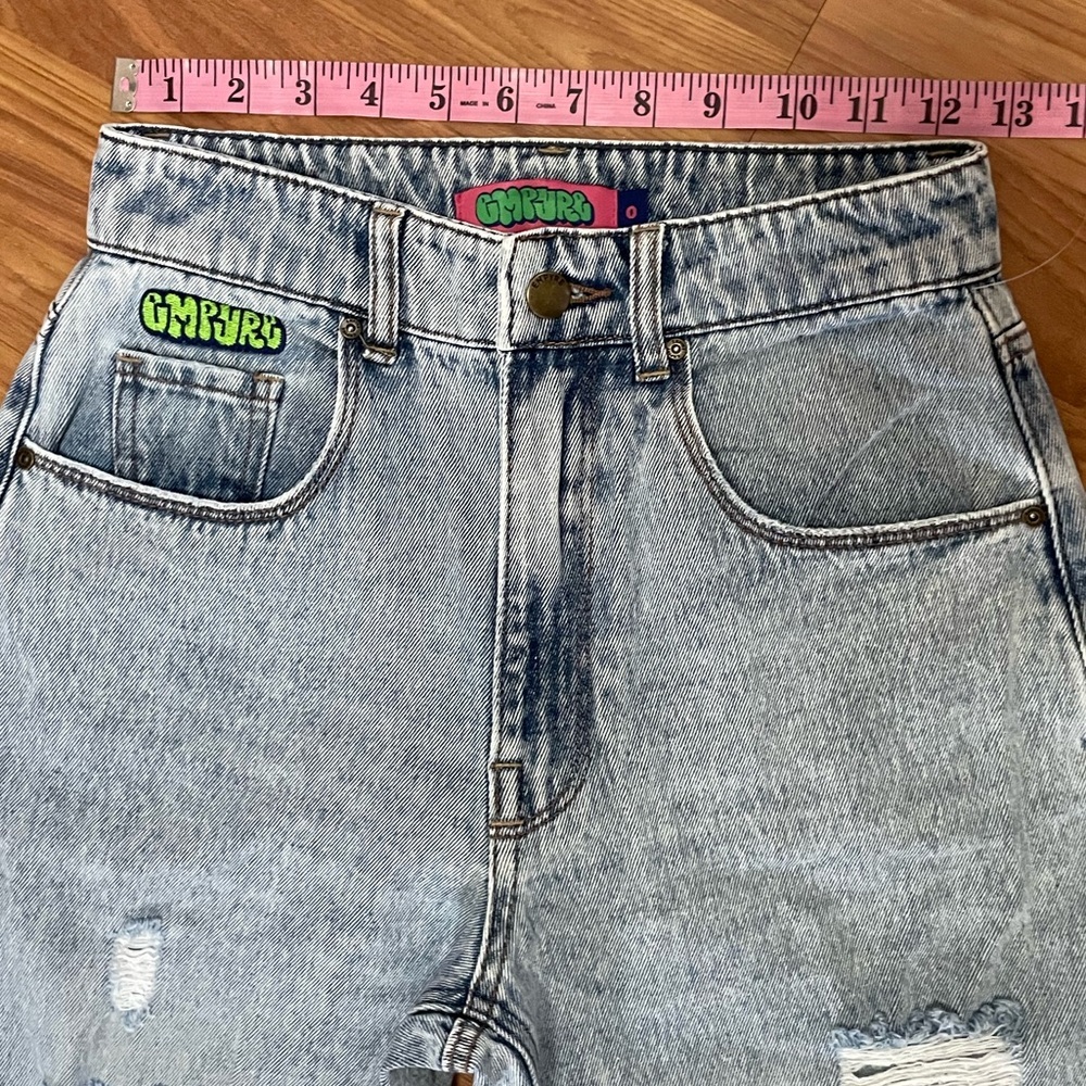 Zumiez Empyre Tori Courtney Wash Skate Denim Jeans Baggy High Rise Distressed 0 - Picture 14 of 16
